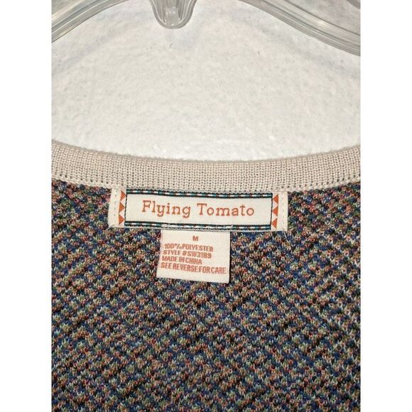 Flying Tomato Women's Three-Quarter Sleeve Geometric Printed Knit Dress Sz M - Picture 4 of 14